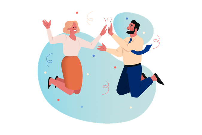 Employee celebrate victory  Illustration