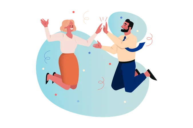 Employee celebrate victory  Illustration