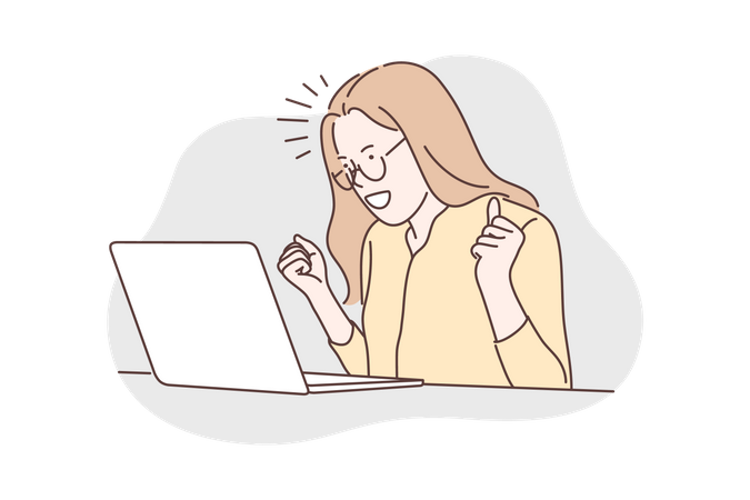Employee celebrating  Illustration