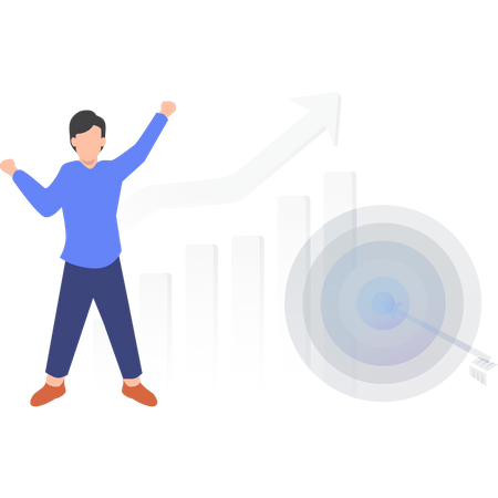 Employee celebrating victory  Illustration