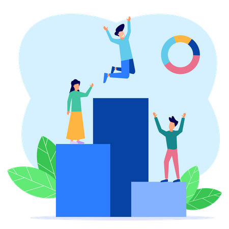 Employee Celebrating Victory  Illustration