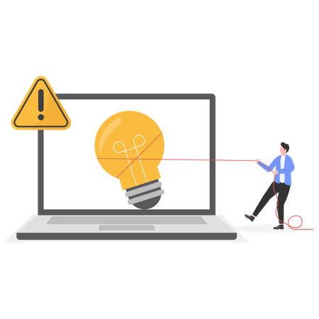 Employee chasing creative idea  Illustration
