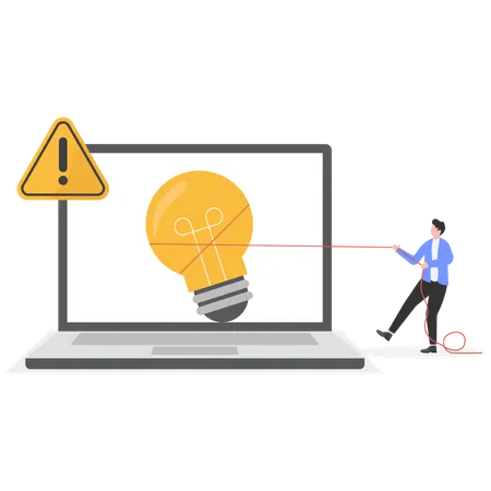 Employee chasing creative idea  Illustration