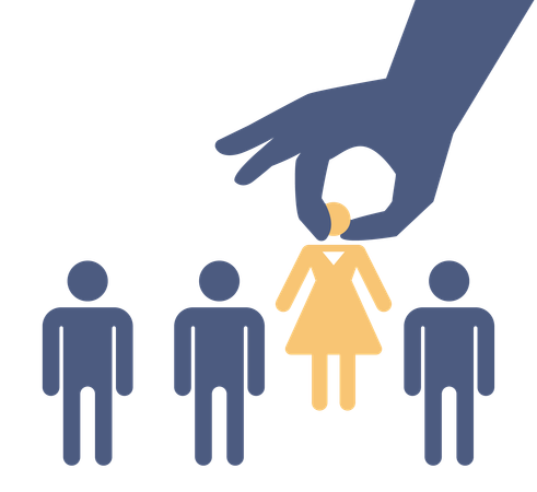 Employee choice based on gender  Illustration