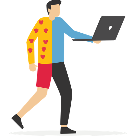 Employee choice to work remotely  Illustration