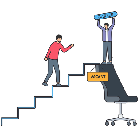 Employee climbing Career Path  Illustration