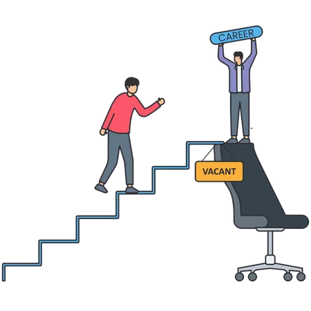 Employee climbing Career Path  Illustration