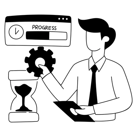 Employee completes his project before specified timeline  Illustration