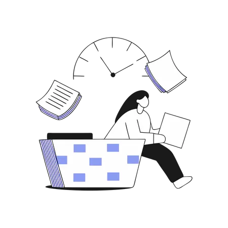 Employee Completes Pending Task List  Illustration