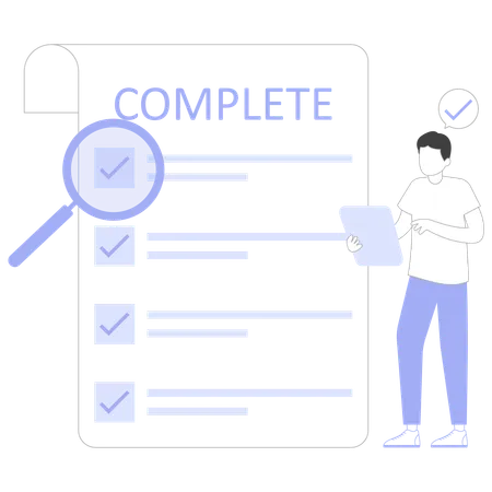 Employee completing task  Illustration