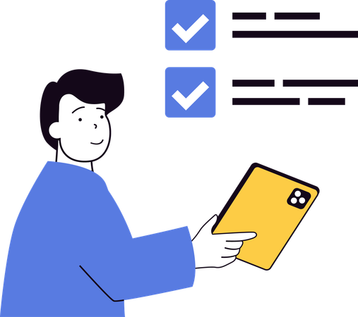 Employee completing task on time  Illustration