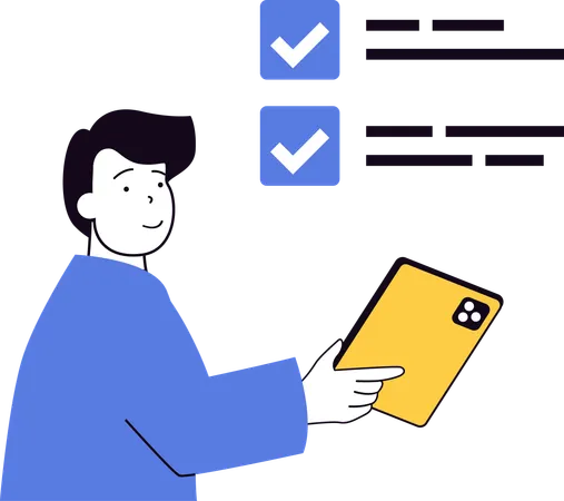 Employee completing task on time  Illustration