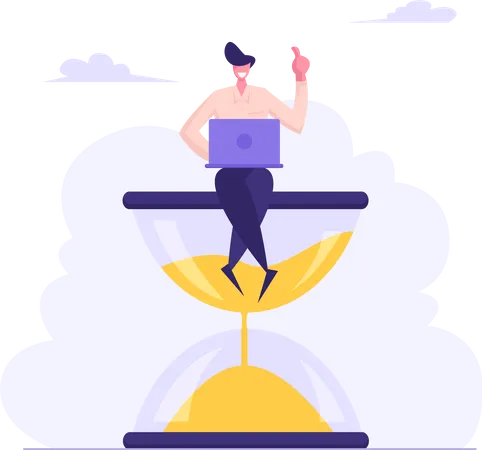 Employee completing tasks on time  Illustration