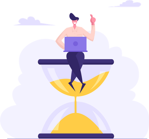 Employee completing tasks on time  Illustration