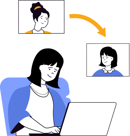 Employee conducting online meeting  Illustration