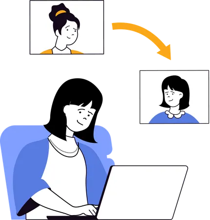 Employee conducting online meeting  Illustration