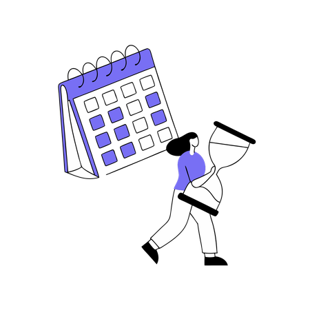 Employee Copes Up With Pending Deadliines  Illustration