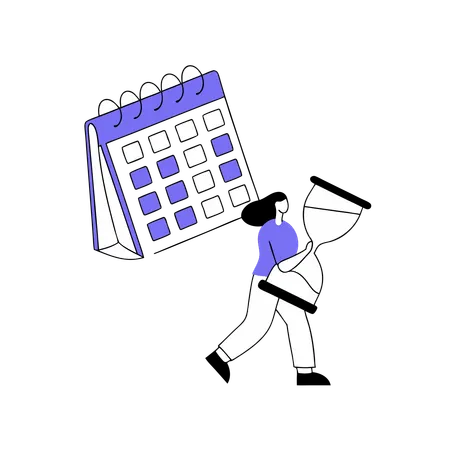 Employee Copes Up With Pending Deadliines  Illustration