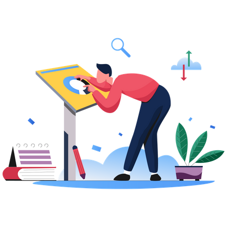 Employee Creating Business Strategy Illustration