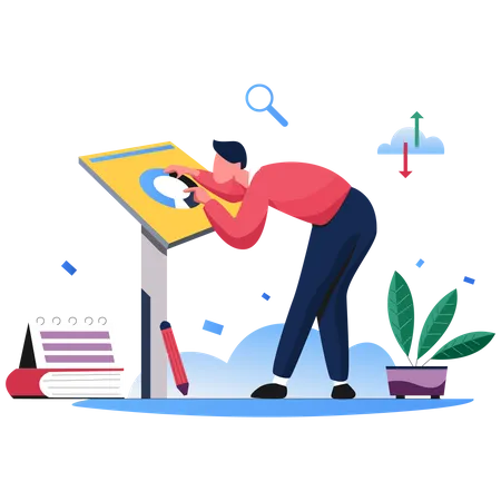 Employee Creating Business Strategy Illustration