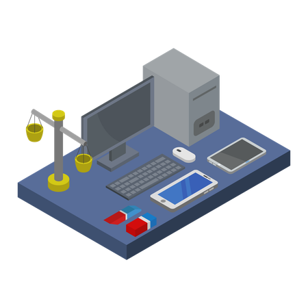 Employee desk  Illustration