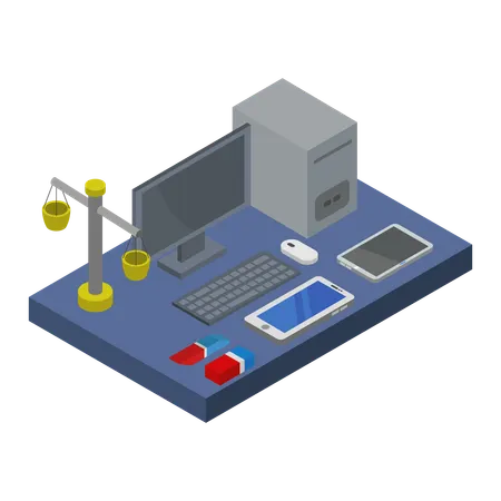 Employee desk  Illustration