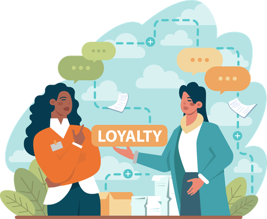 Employee discuss about loyalty  Illustration