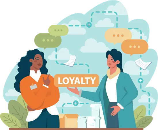 Employee discuss about loyalty  Illustration