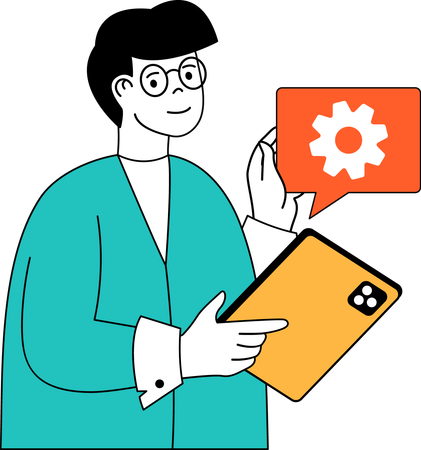Employee discusses data monitoring  Illustration