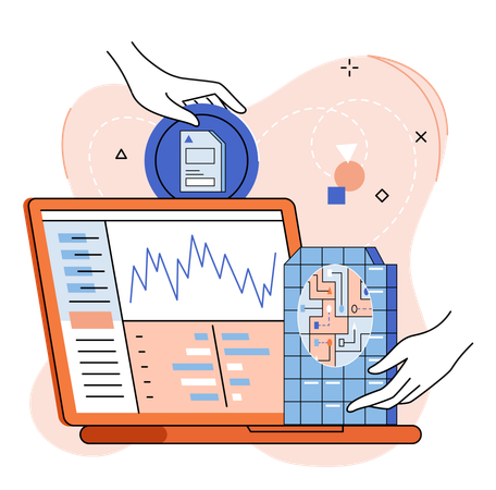 People doing big data analysis  Illustration