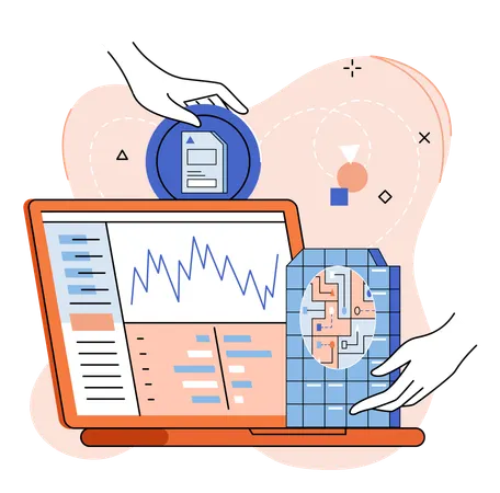 People doing big data analysis  Illustration