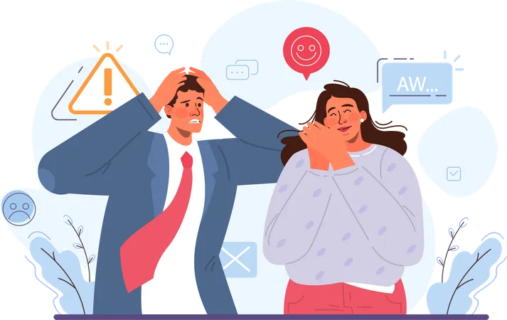 Employee discussing business loss  Illustration
