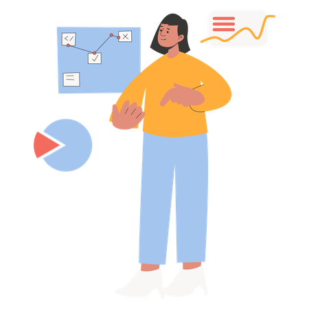 Employee discussing growth plans  Illustration