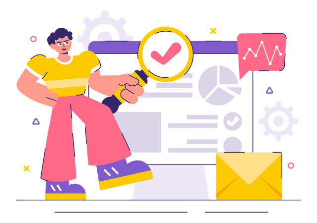 Employee discussing Market Research and Analysis  Illustration