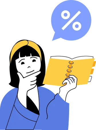 Employee discussing sale percentage revenue  Illustration
