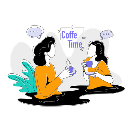 Employée discutant pendant la pause-café  Illustration