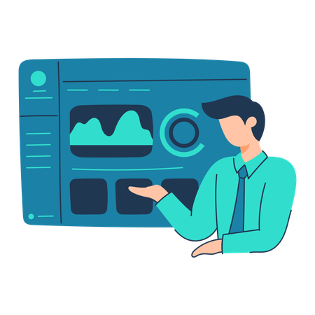 Employee does dashboard analytics  Illustration