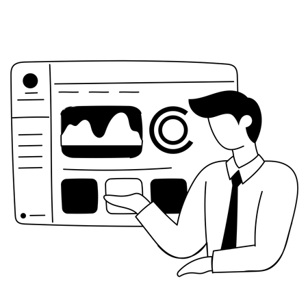 Employee does dashboard analytics  Illustration