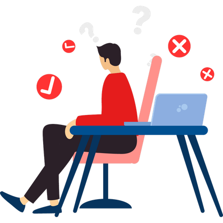 Employee does not want to work on laptop  Illustration