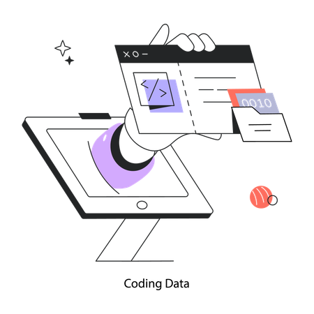 Employee Doing Application Coding  Illustration