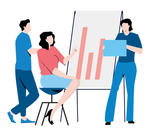 Employee doing business data analytics  Illustration