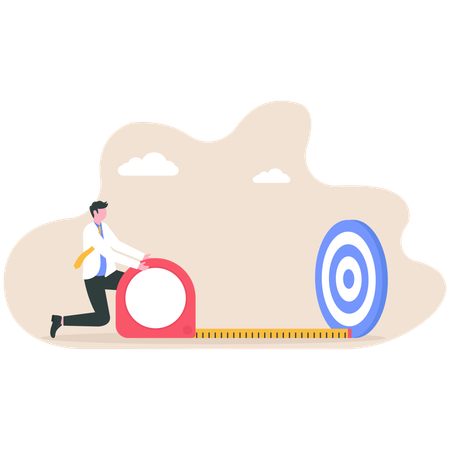 Employee doing Business success measurement  Illustration