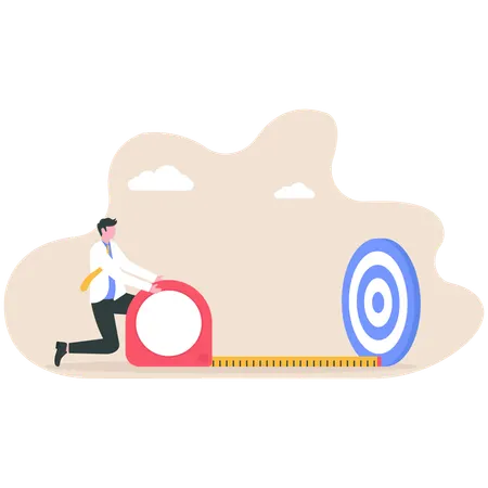 Employee doing Business success measurement  Illustration