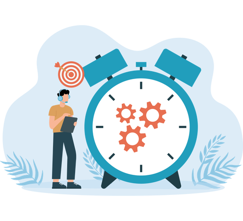 Employee doing Clock Configuration  Illustration