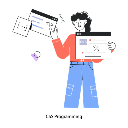 Employee Doing Css Programming  Illustration