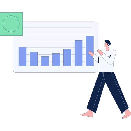 Employee doing data analysis  Illustration