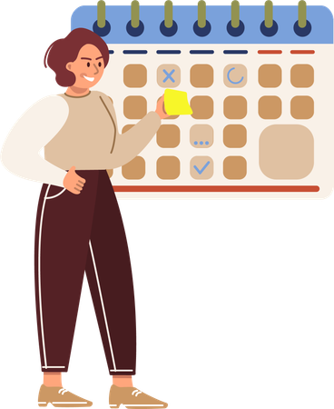 Employee doing deadline management  Illustration