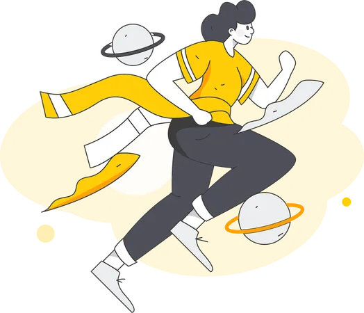 Employee doing fast running  Illustration