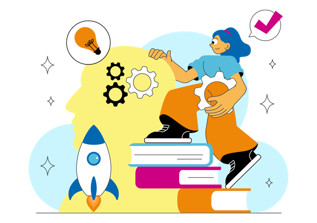 Employee doing idea launching  Illustration