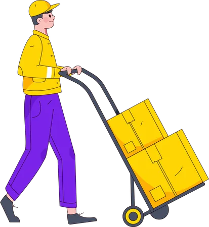 Employee doing inventory management  Illustration